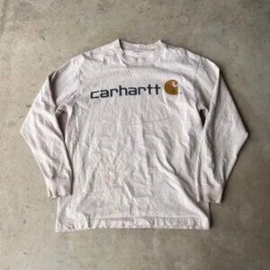 Carhartt Long sleeve tee beige mens size M Medium y2k construction